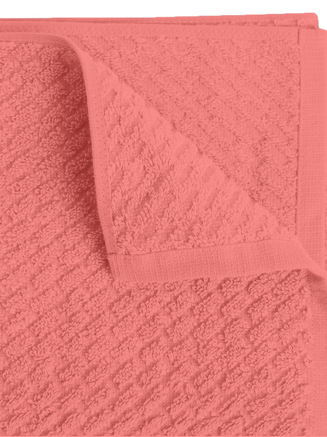 Spaces 100% Cotton Large Size Bath Towel 450 Gsm | Super Absorbent, Quick Dry, Ultra Soft Bath Towel | Dobby Solid Design (Spiced Coral)