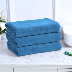 Black Gold The Finer Touch Premium Microfiber Bath Towels 1200 Gsm | Lightweight Ultra-Soft Fade Resistant (Royal Blue) - 3 Pcs