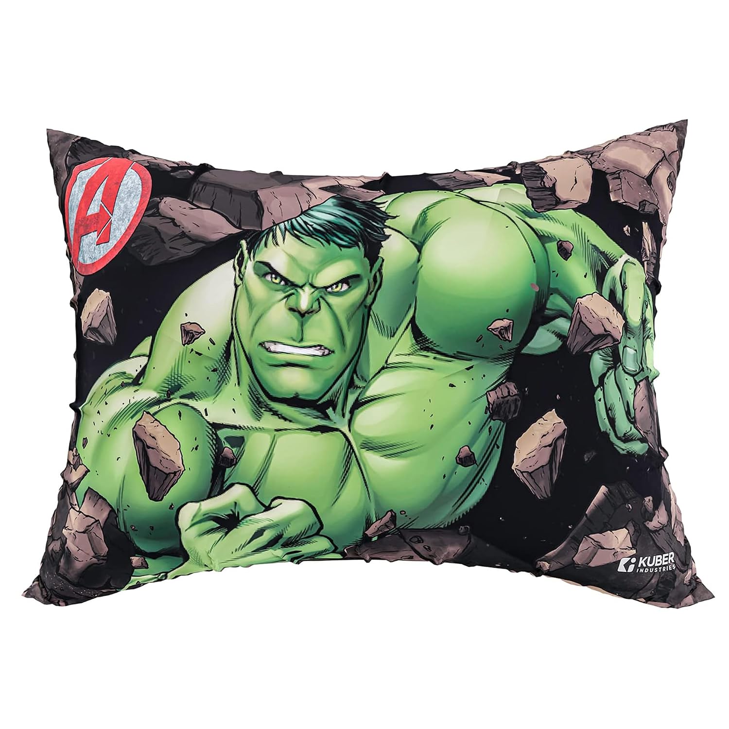 Kid's Soft Pillow For Sleeping, Marvel Hulk Print Pillow, Green - 12 X18 Inch | Suitable For All Sleepers, Multipurpose & Comfortable, Breathable, Lightweight - Pack Of 6