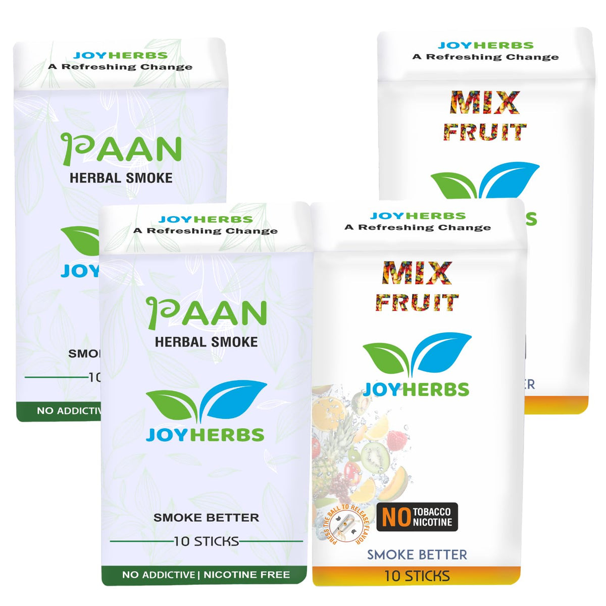 Ayurvedic Herbs Tobacco Alternatives | Non Addictive, Paan Flavour & Mix Fruit Flavour Smoke 40 Sticks - Tobacco & Nicotine Free