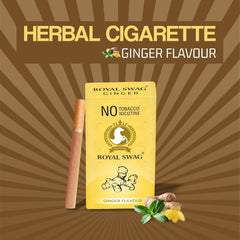 Royal Swag Natural Herbal Cigarettes Ginger Flavour (10 Sticks) Ayurvedic Herbs Clove, Tulsi, And More Additives And Chemicals 100% Tobacco-Free And Nicotine-Free