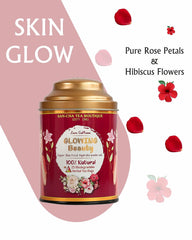 San-Cha Glowing Beauty Herbal Tea - 25 Biodegradable Herbal Tea Bags | Super Skin Food, Hydrate Inside Out - Zero Caffeine | Promotes Skin Detox & Skin Rejuvenation