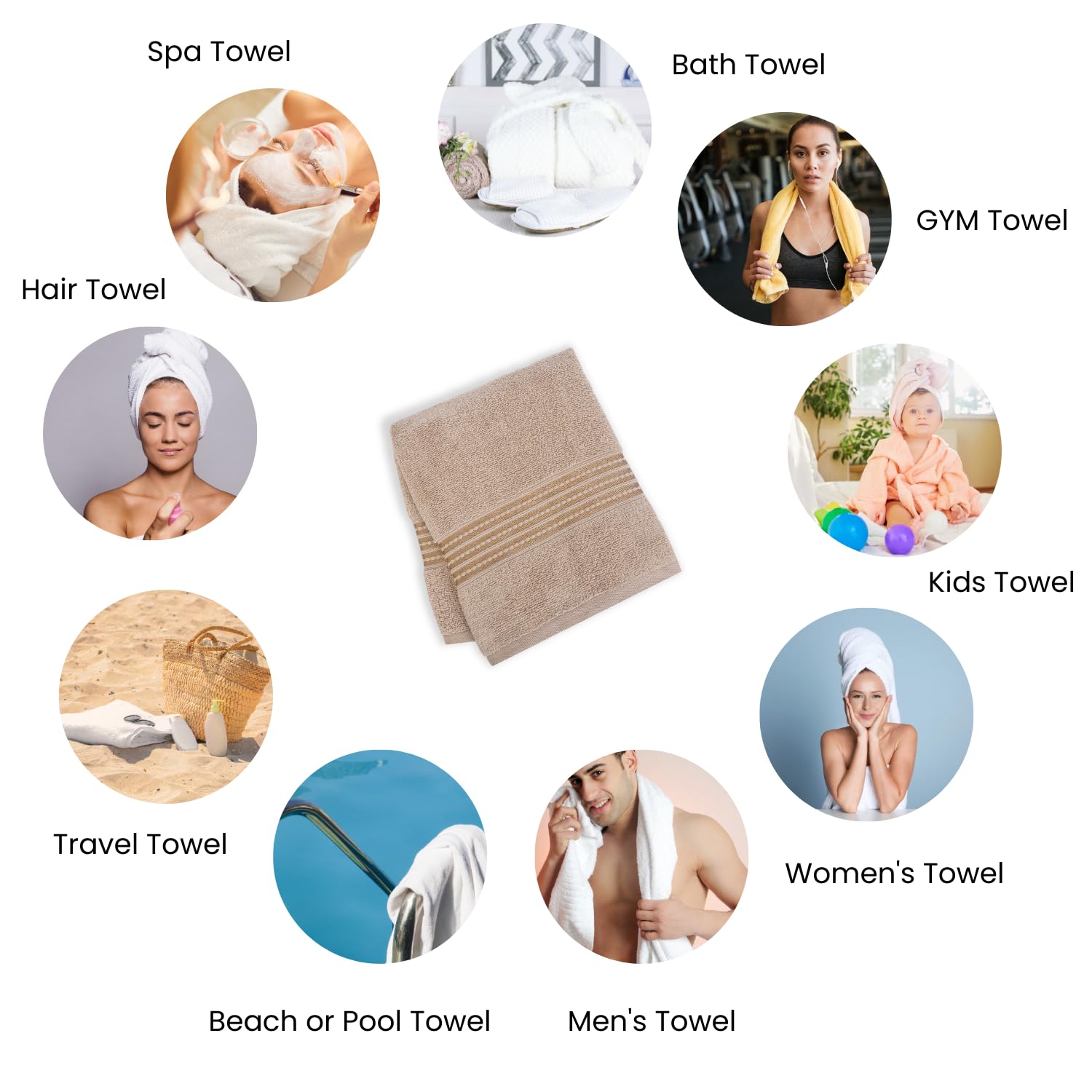 Micro Cotton Remy Basel Luxury Terry Cotton Bath Towel 550 Gsm | Super Comfortable 100% Long Staple Cotton Bath Towel (Apricot)