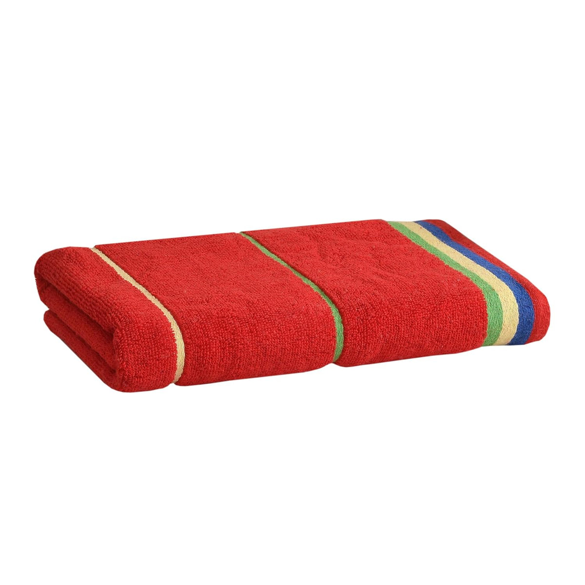 Pure Cotton Large Size Bath Towel 450 Gsm | Attractive Design, Quick Dry Bath Towel (Red)