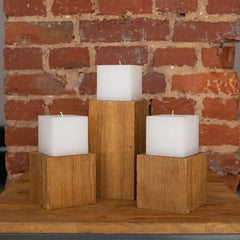 WHITE SQUARE CANDLES SET OF 3 | 3 * 3 * 3INCH EACH | ROMANTIC UNSCENTED CANDLES