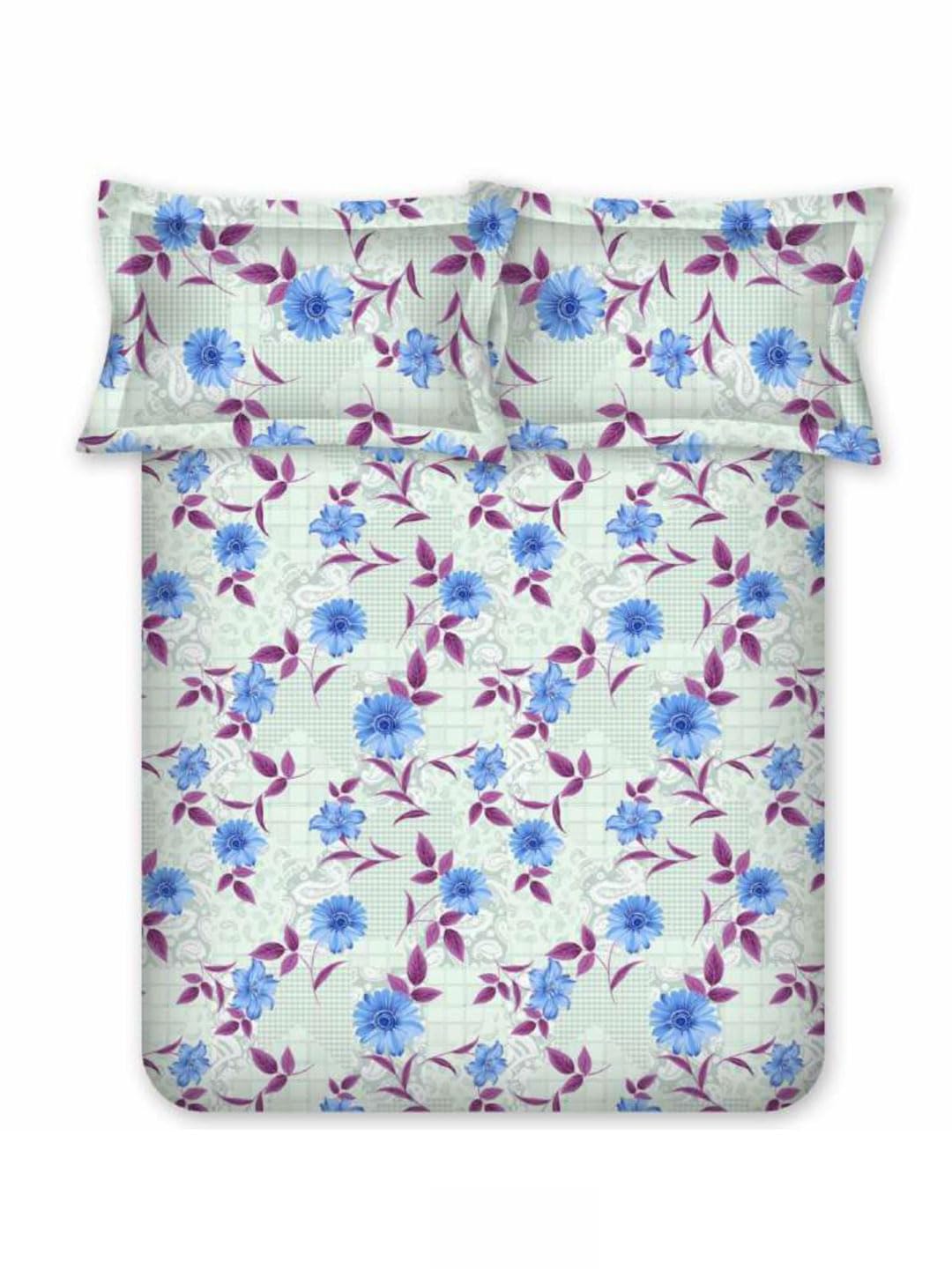 100% Cotton Queen Size Bedsheet For Double Bed With 2 Pillow Covers - 90x100 Inches, Sea Green | Ideal For Daily Use & Gifting Bedsheet