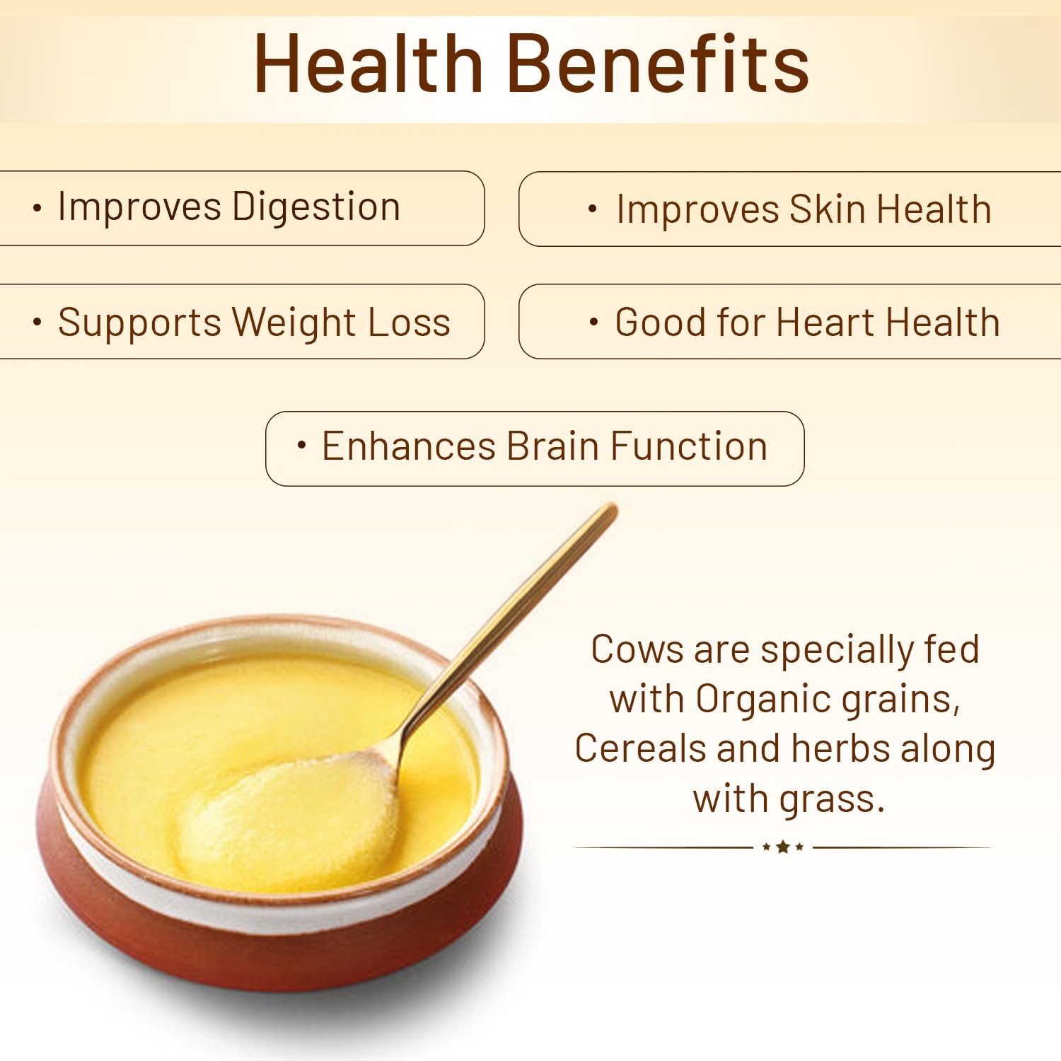 Pure Natural A2 Cow Ghee By Auzen | Rich In Nutrient, Delicious Healthy Desi Cow Ghee Good For Overall Health | (500ml) 16.9 Ounce | Jar Pack