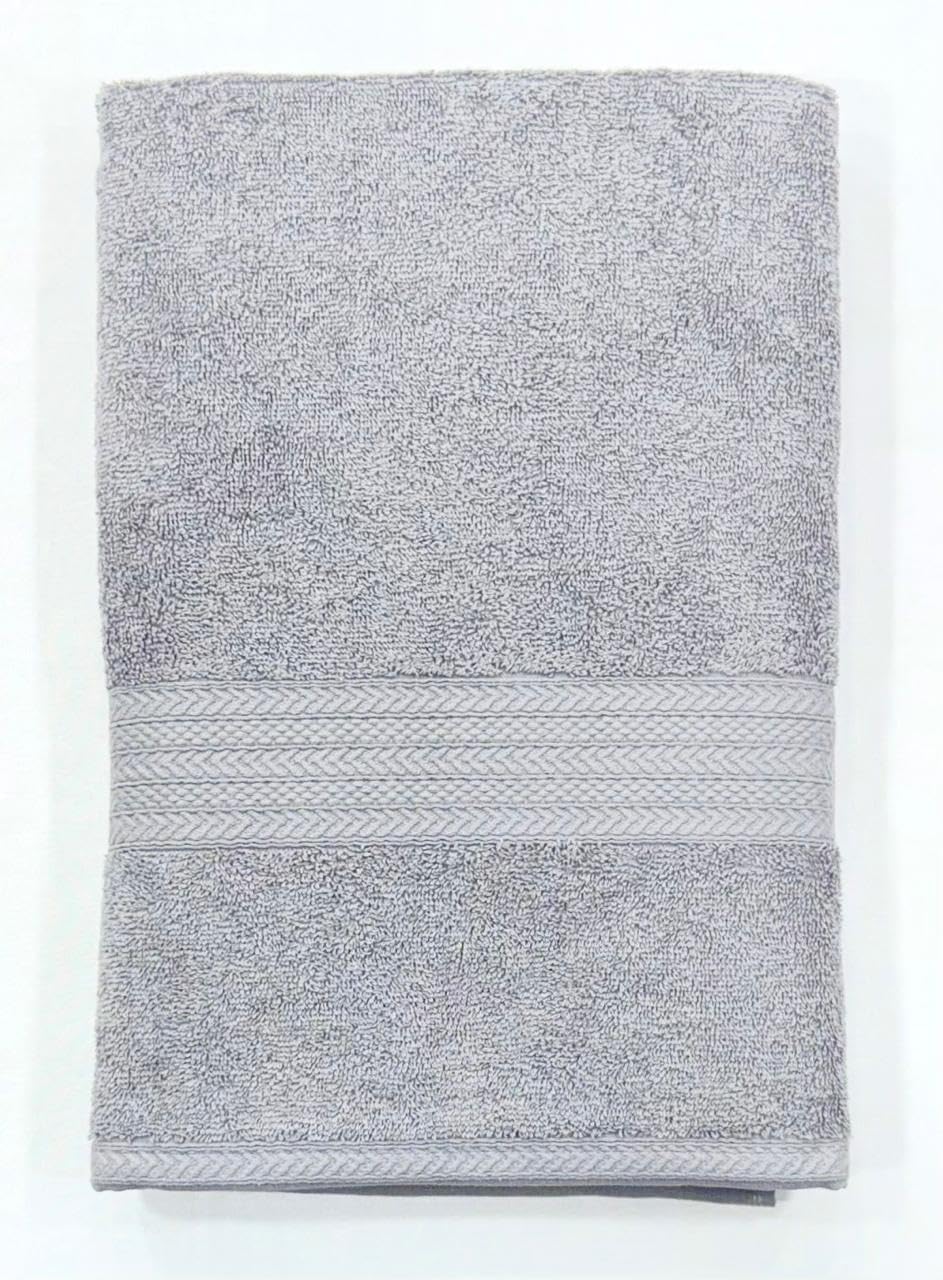 Bombay Dyeing Tulip Premium Cotton Large Size Bath Towel 500 Gsm (Silver)