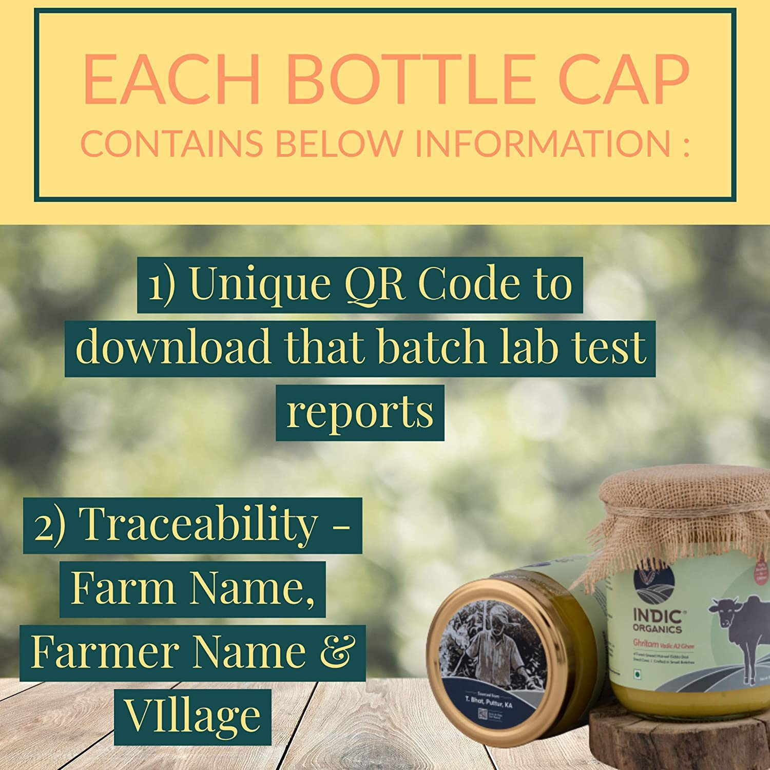 Premium Ghritam Vedic A2 Ghee By Indic Organics | Good Source Of Healthy & Nutritious Desi Cow Ghee For Protact Eyesight | (250ml) 8.4 Ounce | Jar Pack