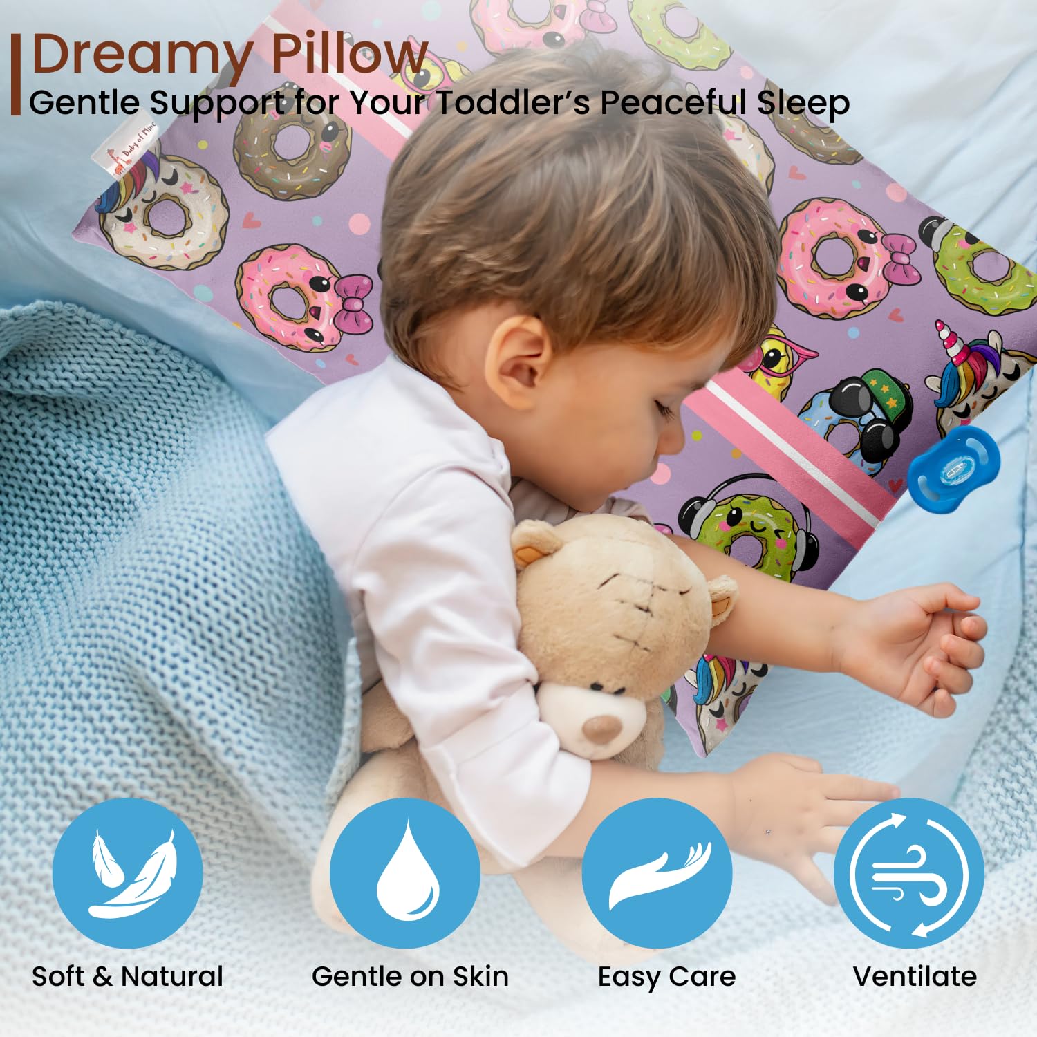 Personalized Pillow For Kids, Super Soft Cotton Kids Cushion - 12 X 18 Inches | Custom Name, For 5 Years Old Kids, Adorable Prints | For Head, Neck Support Baby Pillow - Pillow 08