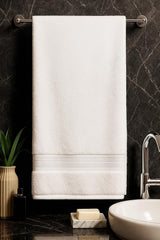 Bombay Dyeing 100% Cotton Tulip Bath Turkish Towel 500 Gsm | Super Soft & Ultra Absorbent Bath Towel (White)