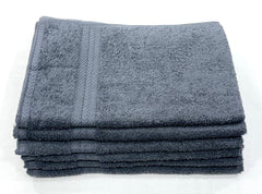 Bombay Dyeing Tulip 100% Soft Cotton Hand Towels 1200 Gsm (Dark Grey) - Set Of 6