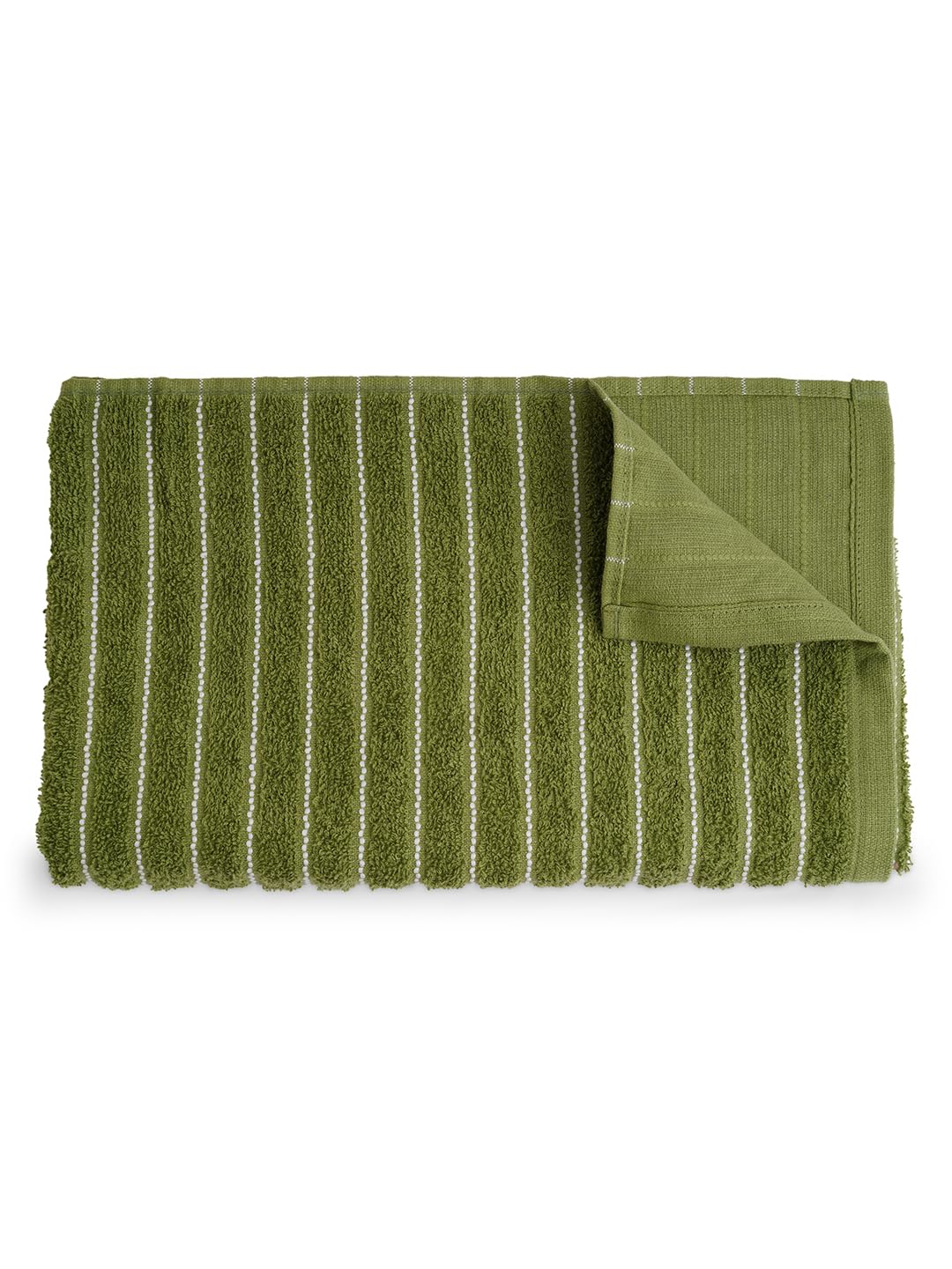 Welspun 100% Cotton Large 250 Gsm Dobby Solid 2-In-1 Bath Towel (Apple Green)