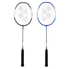 Yonex ZR 100 LIGHT Aluminium Badminton Racquet With Full Cover, Set Of 2 | Colour - Black + Blue, Grip Size - G4 (3.5 Inches)