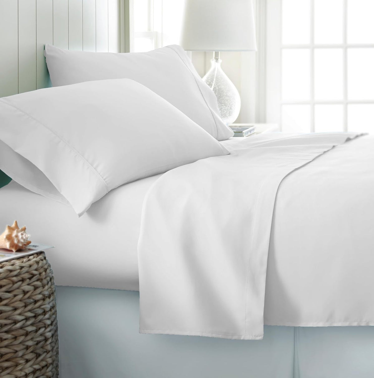 Single Size Fitted Bedsheet With 2 Pillow Covers - 36 X 78 Inches, White | All-Round Elastic | Comfortable, Wrinkle Resistant, Fade Resistant & Environmentally Friendly
