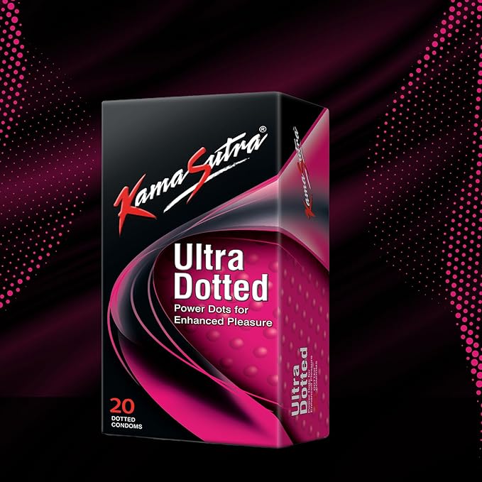 Kamasutra Ultra Dotted Condoms For Men - 20 Count I Dotted For Extra Stimulation/sensaton