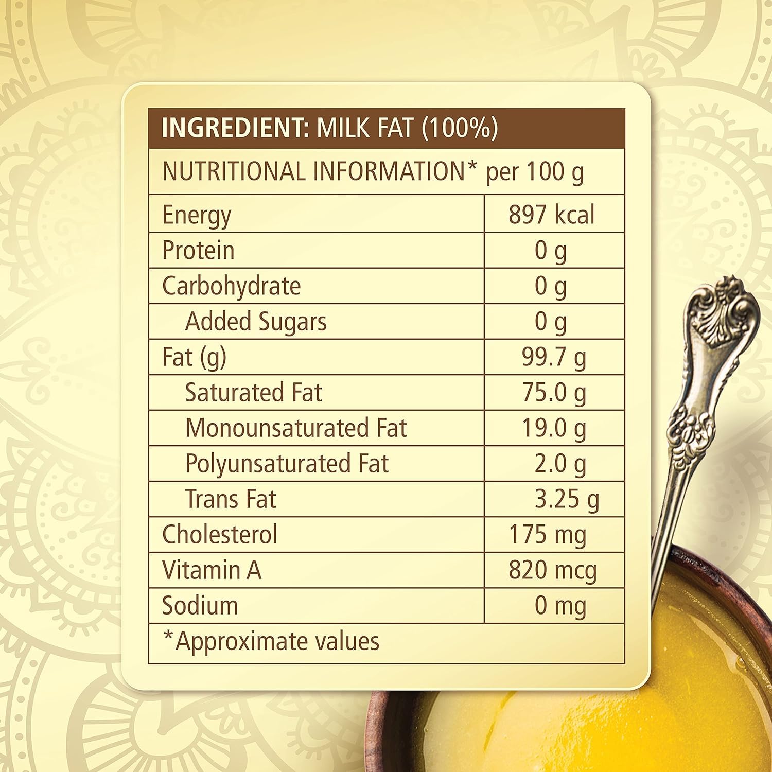 Organic Daanedaar Desi Ghee By Mugdh | Naturally Improves Digestion & Boosts Immunity Desi Ghee Good For Health | (1 Litr) 33.8 Ounce | Box Pack