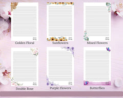 Letter Writing A4 Pad Stationery Paper Lined Gift Notepad Writing (Big Sunflowers) 50 Sheets