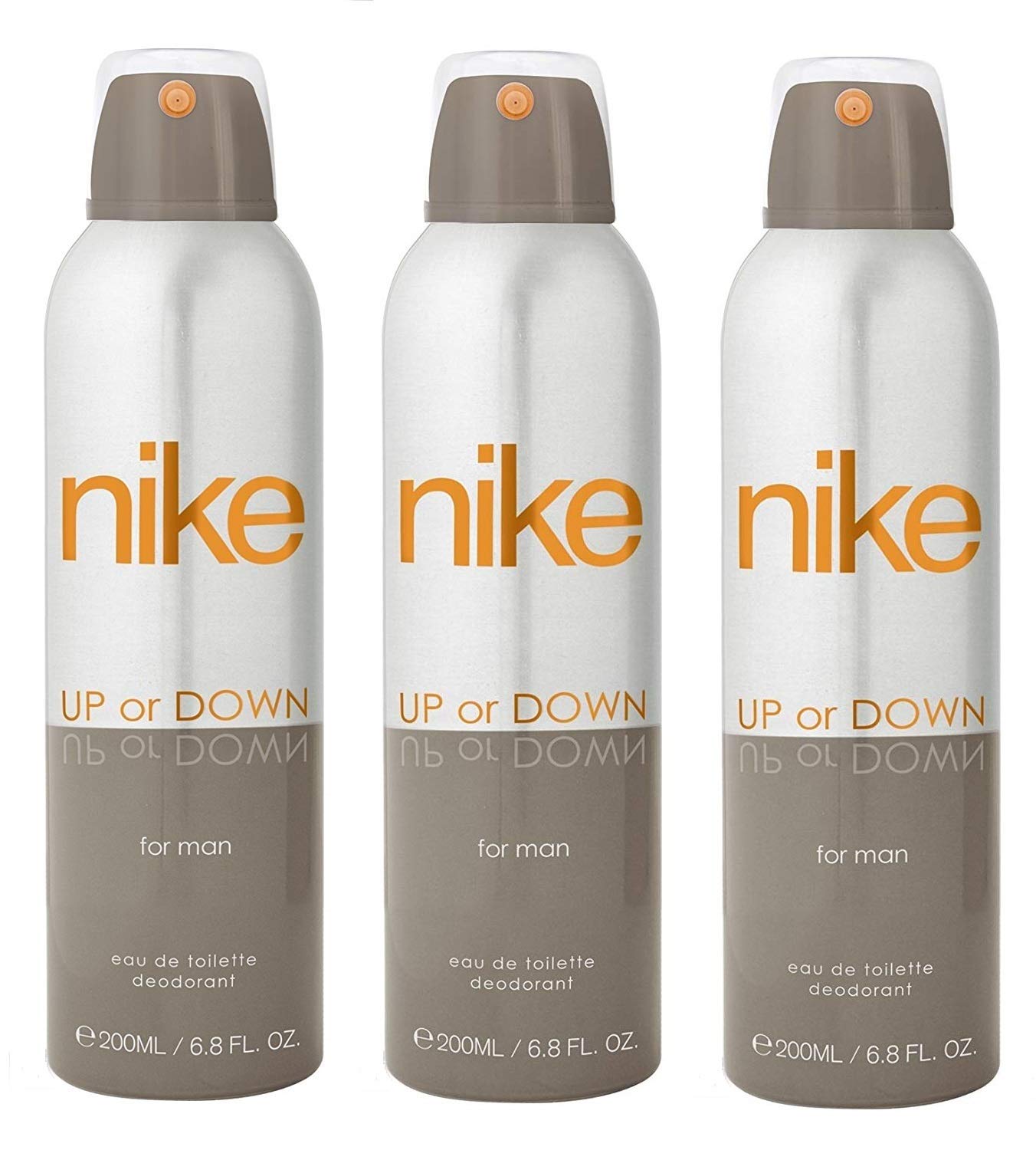 Nike Up Or Down Eau De Toilette Long Lasting Men Deodorant 600ml 20.2 Fl.oz. Pack Of 3 | Perfect Birthday Gift Set For Boyfriend