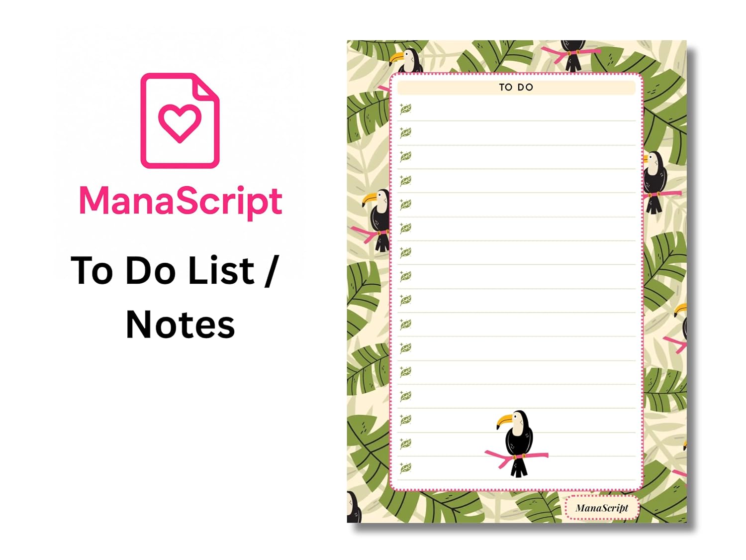 A5 Notes/To Do List Notepad, Beautiful Daily Checklist Pad, 50 Tear-Off Sheets (Bird) Pack Of 1