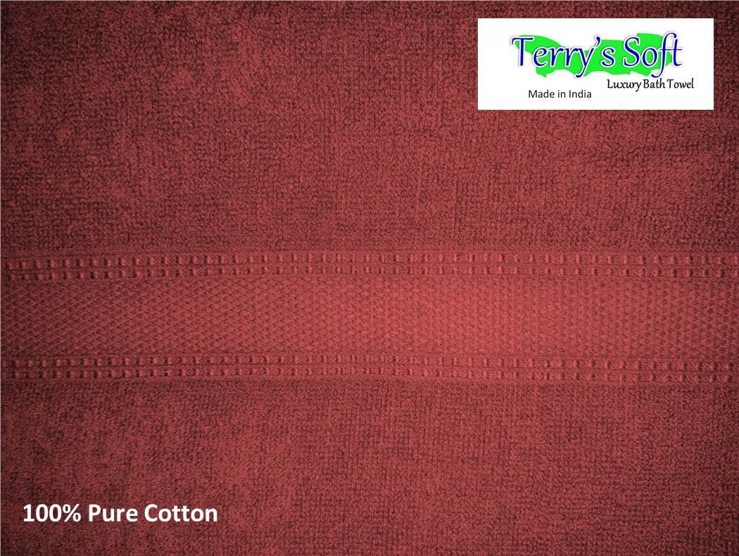 Terry'S Soft 100% Cotton Bath Towels 500 Gsm | Large Size Luxury Bath Towel Soft & Absorbent Bath Towel For Men & Women (Maroon)