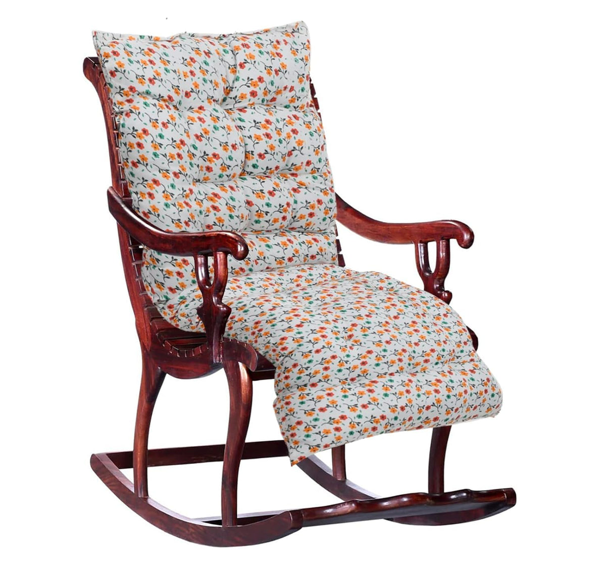 Microfiber Long Chair Pad Cushion, Chair Back Rest Pillow, Size - 45 X 121 Cm | Flower Printed - White, Versatile Use, Long Lasting, Comfort | Lightweight Portability - Pack Of 1