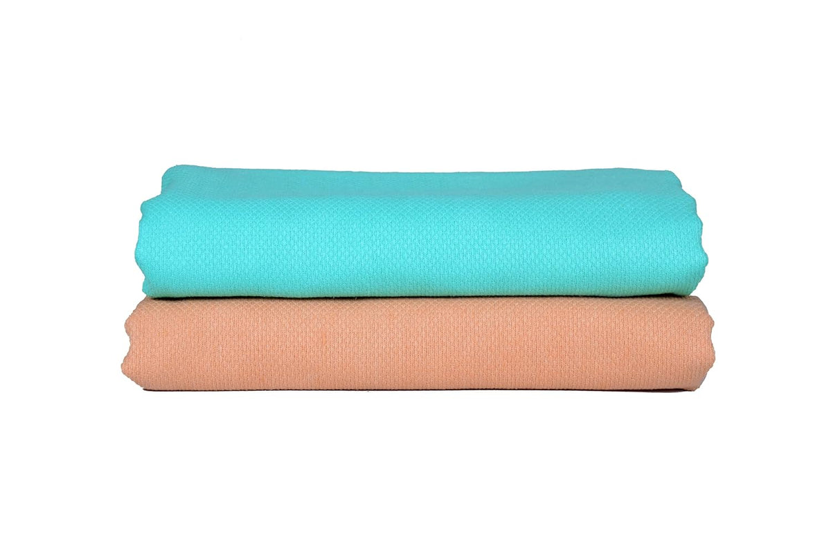 Traditional Thread'S 100% Cotton Large Size Bath Towel 600 Gsm | Ultra Soft, Absorbent, Light Weight & Quick Dry Bath Towel (Set Of 2) - Brown, Aqua Green