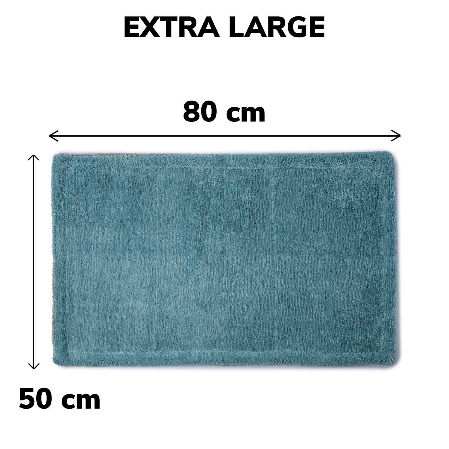 Shinexpro Microfiber Cloth 450 Gsm | Twisted Loop Super Absorbent Towel Edgeless Design With Plush Pile, Lint Free Cloth For Drying & Detailing For Car Pure Magic (Aqua Blue & Grey)