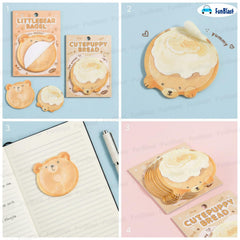 Cute Animal Sticky Notes - 4 Pcs X 60 Sheets Kawaii Memo Pads | Sticky Notes for Study, Writing