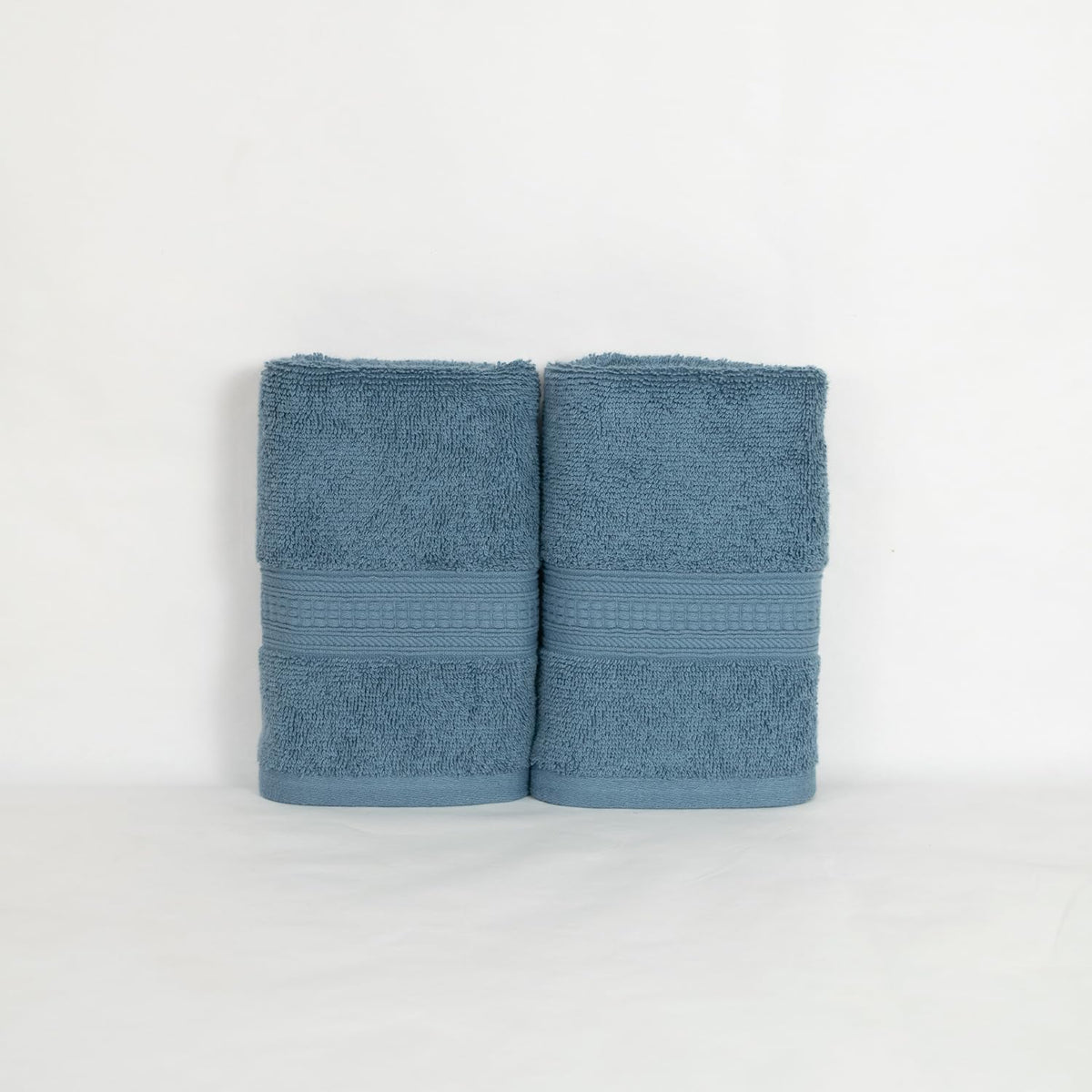 Rangoli 100% Cotton Fibre 2 Hand Towel 500 Gsm | Highly Durable & Super Absorbent Towel | Skin-Friendly & Quick Drying Luxury Towels (Blue)