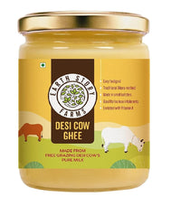 100% Pure Desi Cow Ghee By Earth Story Farms | Naturally Desi Cow Bilona Method Desi Ghee Good For Parathe | (500ml) 16.9 Ounce | Jar Pack