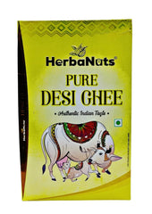 100% Natural Cow Desi Ghee By Herba Nuts | Natural & Healthy Gir Cow Cultured Desi Ghee Perfect For Taste | (500ml) 16.9 Ounce | Box Pack
