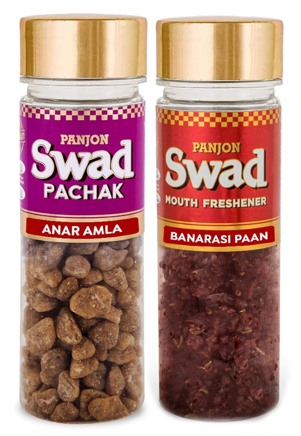 Panjon Swad Anar Amla & Banarasi Paan Mouth Fresheners 220gm, (110gm *2 Bottles)