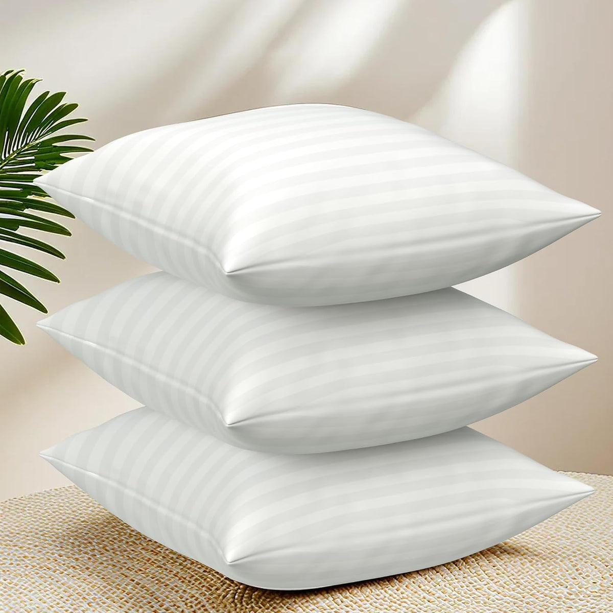 Soft Microfiber Sofa Cushions, Decorative Sofa Pillows, Plain White - 16 X 16 Inch | Pillows For Car & Couch, Perfectly Plush & Cozy Cushion For Relaxation & Back Support - Pack Of 6
