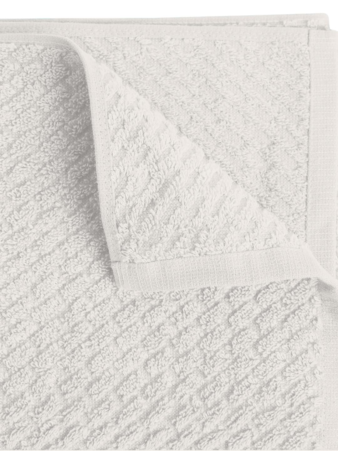 Spaces 100% Cotton Large Size Bath Towel 450 Gsm | Super Absorbent, Quick Dry, Ultra Soft Bath Towel | Dobby Solid Design (White Sand)