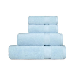 Mytrident Classic Kasturi Collection 100% Cotton 1 Bath +1 Small Bath & 2 Hand Towels 1400 Gsm | Highly Absorbent Towels (Aqua) - Set Of 4