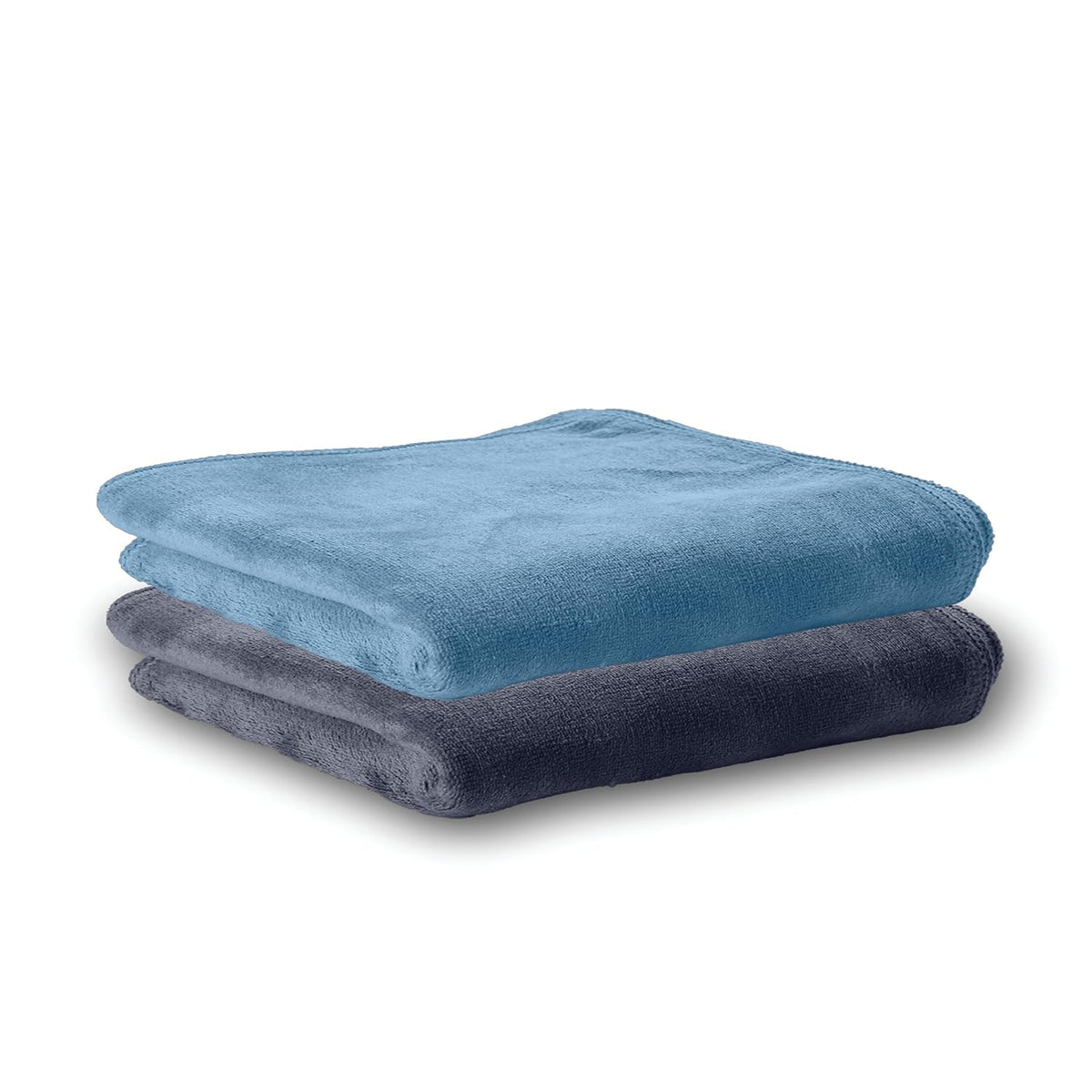 Housse Microfiber Hand Towel 400 Gsm | Premium Quality Towels Ultra Absorbent & Anti-Bacterial For Gym (Steel Grey & Indian Teal) - Pack Of 2