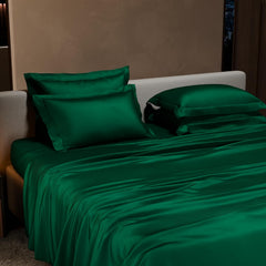 Bedding Set 1 Bedsheet King Size With 4 Pillow Cover - 108 X 108 Inches, Emerald Green | Wedding, Bedroom, Date Night Collection | 300 Thread Count