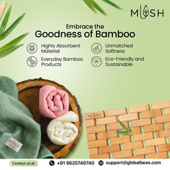 Mush Designer Bamboo Face Towel 600 Gsm | Ultra Soft, Absorbent & Quick Dry Face Towel - Emerald Blue, Ruby Red & Royal Beige (Set Of 3)