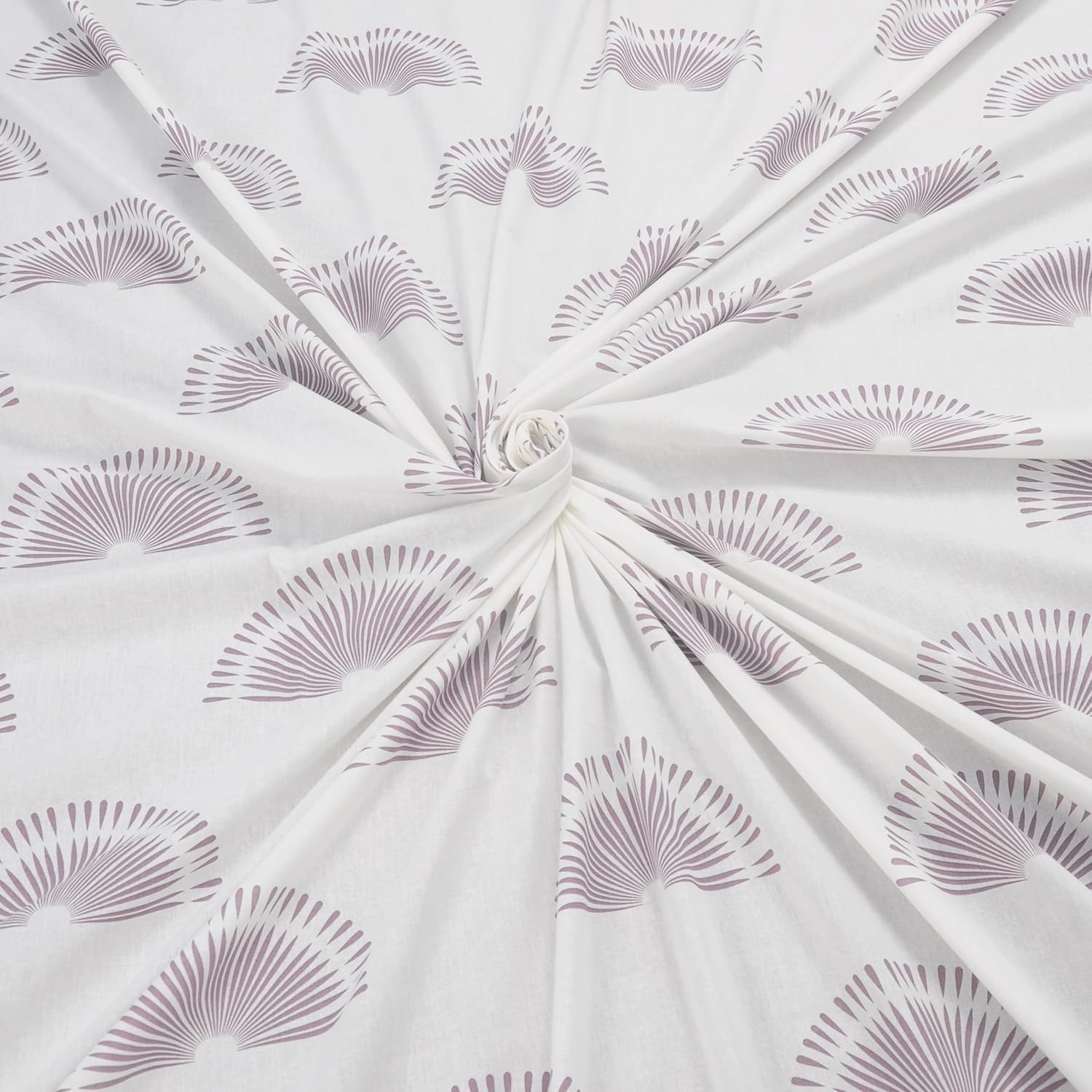 Cotton 144 TC Bedsheets For King Size Bed With 2 Pillow Covers | 108 X 108 Inches, White & Purple | Breathe Easy In Cotton Comfort