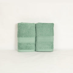 Rangoli 100% Cotton Fibre 2 Hand Towel 500 Gsm | Highly Durable & Super Absorbent Towel | Skin-Friendly & Quick Drying Luxury Towels (Mint Green)