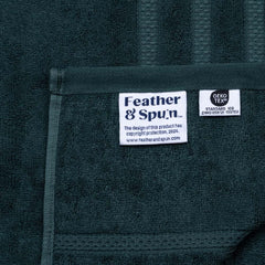 Feather & Spun Bamboo Cotton Bath Towel 600 Gsm | Anti Microbial Fade Resistant Double Needle Stitch Lavender Fragrance Bath Towel (Jade Forest)