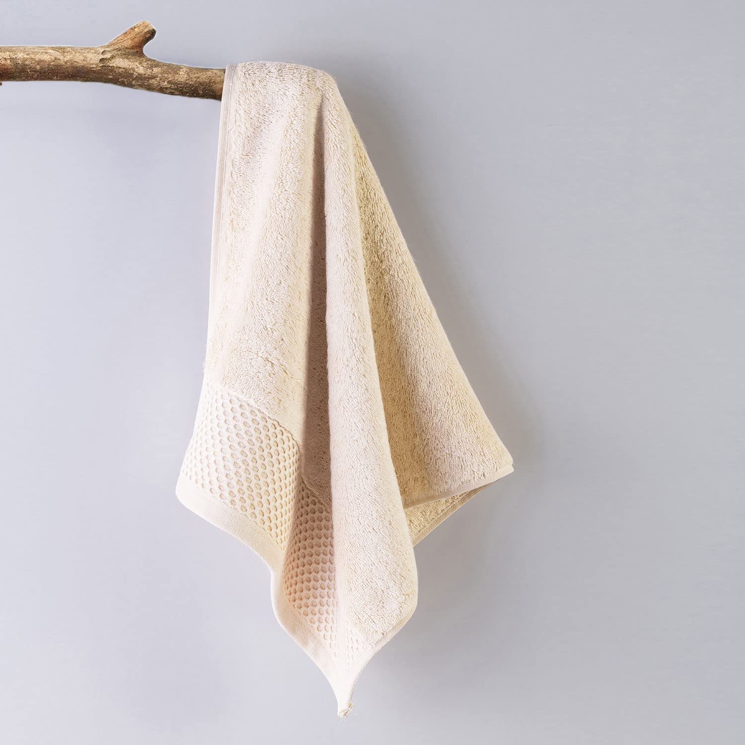 Spread Spain Hand Towels 500 Gsm | Micro Modal Large Size Highly Absorbent Soft Quick Dry Hand Towel (Light Beige) - 2 Pcs