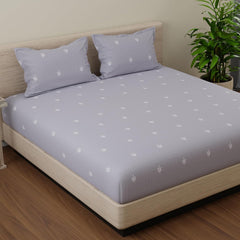 King Size For Bedsheet With 2 Pillow Covers (108 X 108 Inches) Seal Grey & White | Ideal For Hotel, House, Guest House | Soft & Comfortable Sleep
