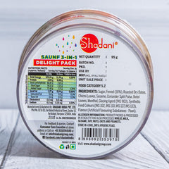 Shadani Saunf Mouth Fresheners (3 Saunf In 1 Pack) 95gm, Sugar Coated Saunf, Plain Mix & Paan Mix Mouth-Fresheners Fennel