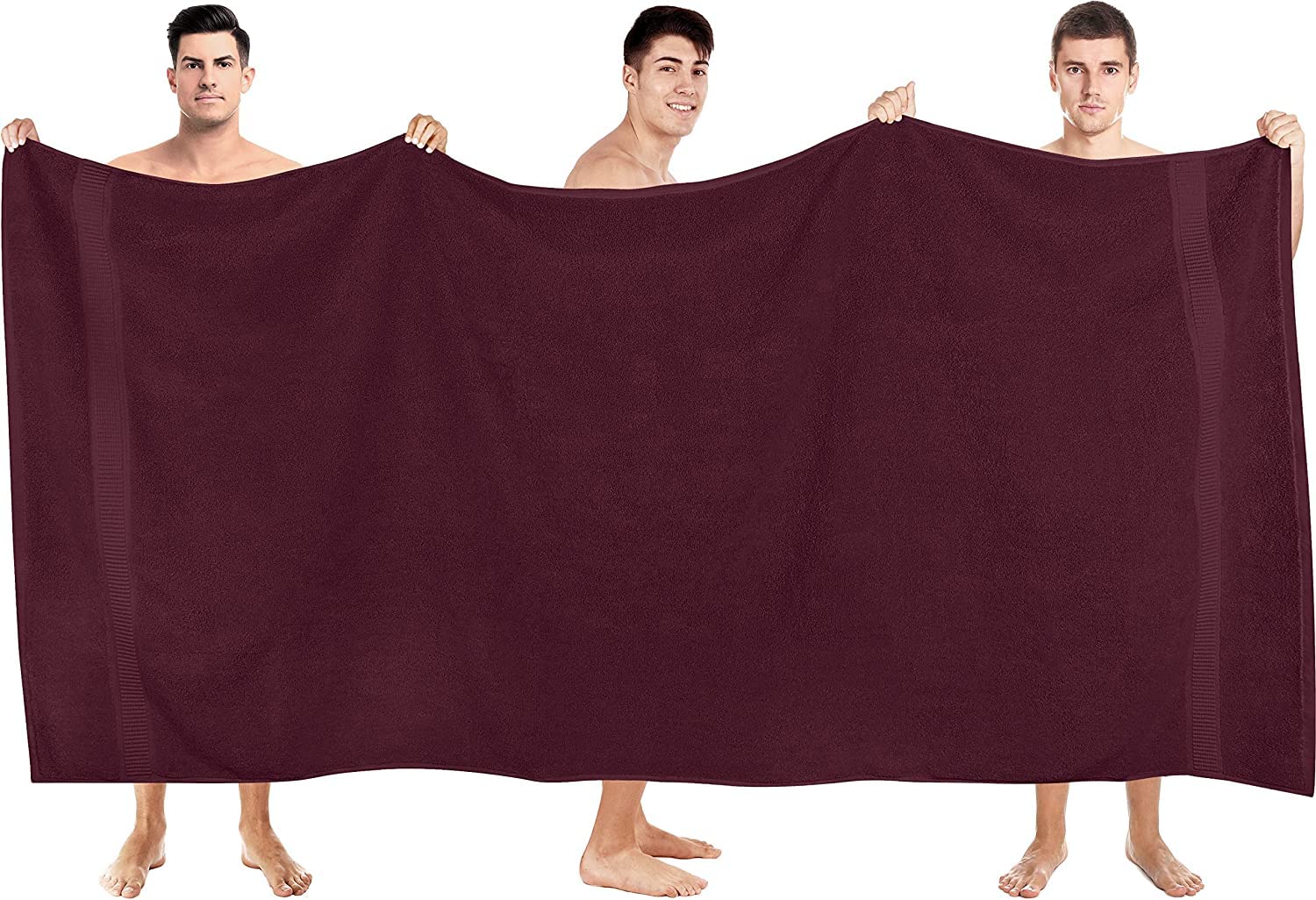 Tiqh 100% Cotton Bath Towel 600 Gsm | Highly Absorbent & Quick Dry Extra Large Bath Towel (Burgundy)