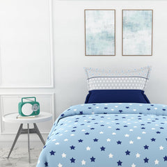 1 Single Bedsheet With 1 Pillow Cover - 54 X 84 Inches, Sky Blue | Comfort Meets Everyday Styles | Traditional Ideal For All-Season Use