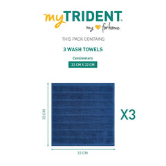 Mytrident Quick Dry 100% Cotton Face Towel 450 Gsm (Navy Blue) - 3 Pcs