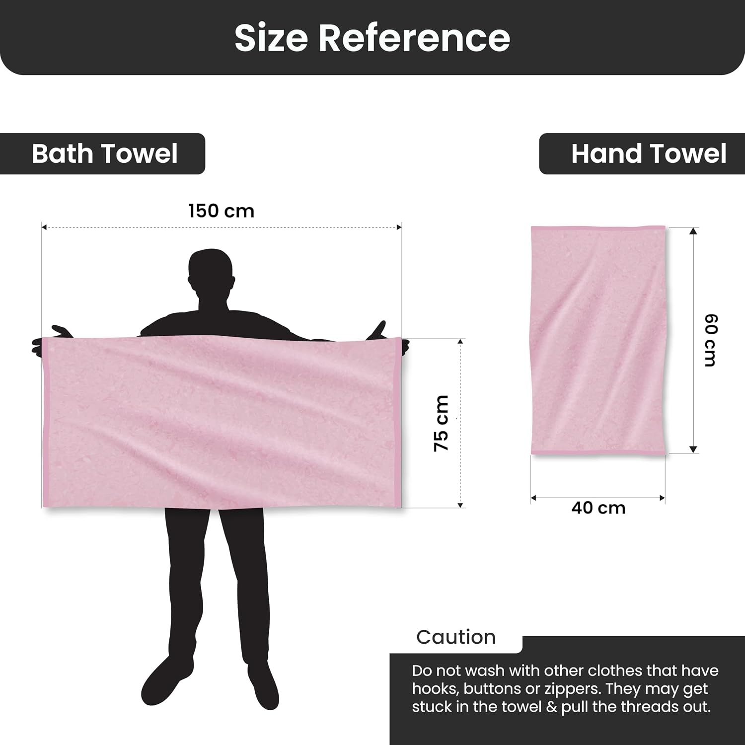 Bathriene 100% Bamboo Bath Towels 600 Gsm Large Size | Luxury Bath Towel Highly Absorbent, Super Soft, Quick Dry & Skin Friendly (Plush Pink)