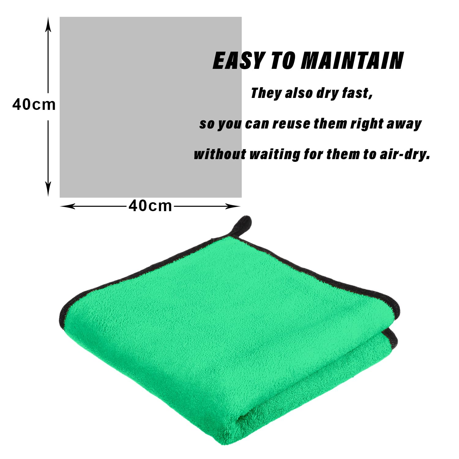 Kuber Industries Cleaning Towel 200 Gsm | Reusable Cleaning Cloths For Kitchen, Duster & Home Cleaning Towel Hanging Loop - Pack Of 1 (Green)